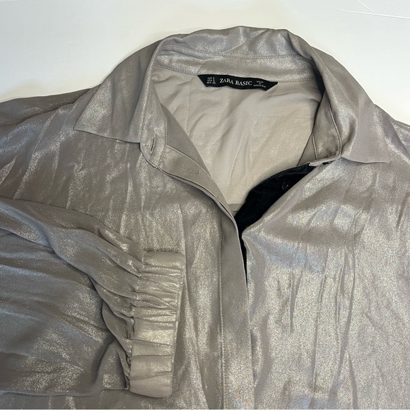 Zara Sheer‎ Button Down Long Sleeve S - Picture 2 of 5